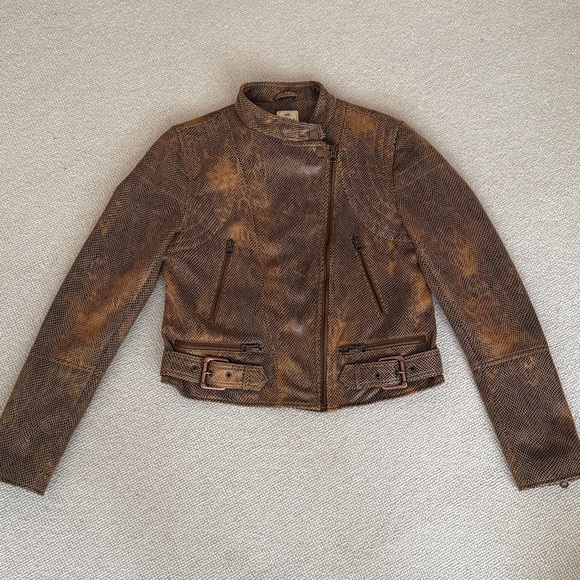 Free People Fenix SnakeSkin Vegan Leather Moto Jacket - Picture 4 of 8